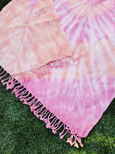 Bath Towel, Waffle Towel, Turkish Beach Towel, Handmade Tie dye