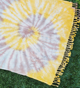 Bath Towel, Waffle Towel, Turkish Beach Towel, Handmade Tie dye