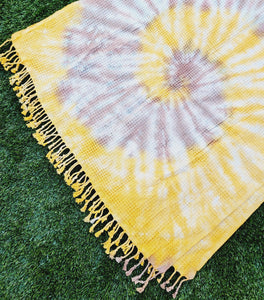 Bath Towel, Waffle Towel, Turkish Beach Towel, Handmade Tie dye