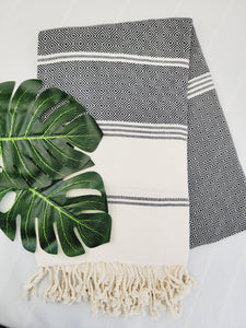 Bath / Beach Turkish Towels-Easy Carry Quick Dry Thin Towel-Black