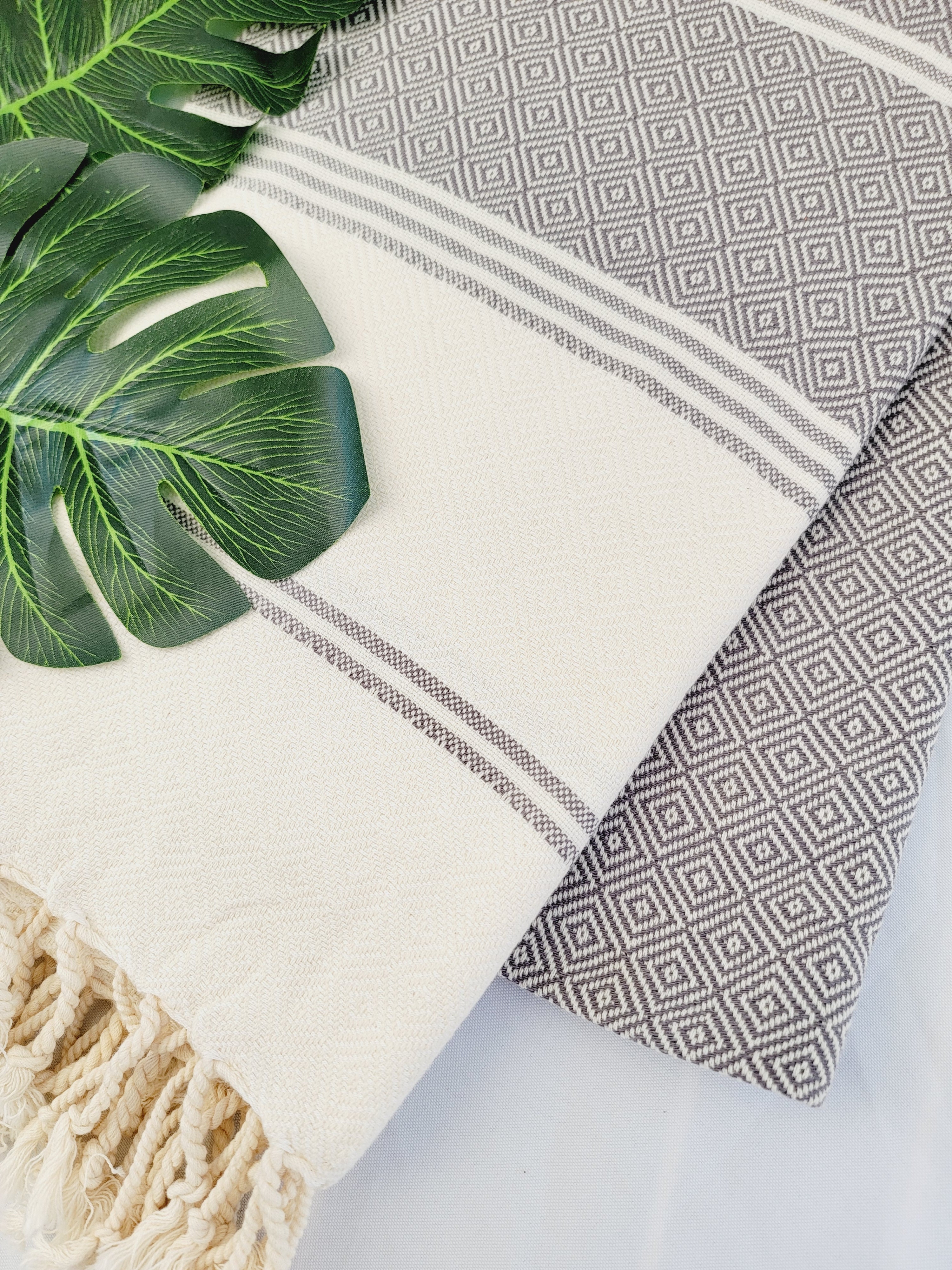 Bath / Beach Turkish Towels-Easy Carry Quick Dry Thin Towel-Gray