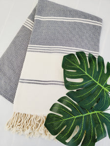 Bath / Beach Turkish Towels-Easy Carry Quick Dry Thin Towel-Navy