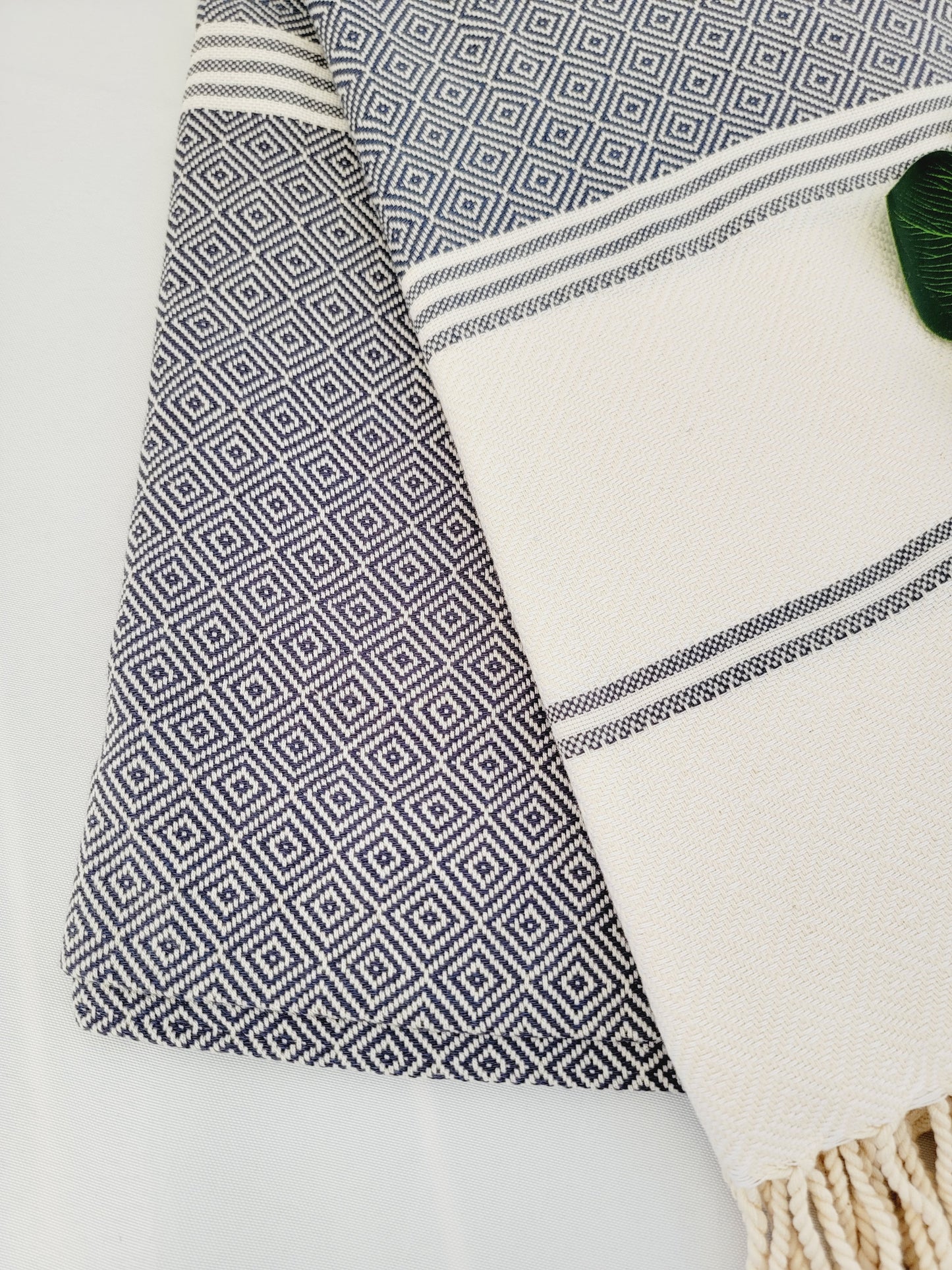 Toallas turcas de baño/playa-Toalla fina de secado rápido fácil de llevar-Azul marino