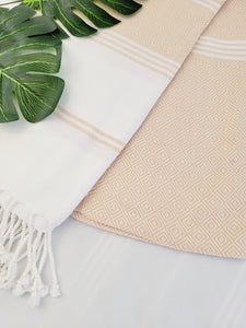 Beach/Bath Sand Free Towels-Easy Carry Quick Dry Thin Towel-Mustard Yellow