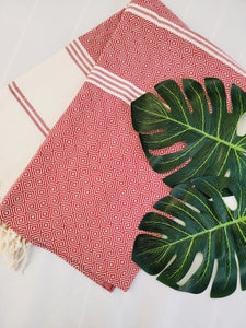 Beach/Bath Sand Free Towels-Easy Carry Quick Dry Thin Towel- Burgundy