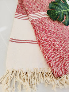 Beach/Bath Sand Free Towels-Easy Carry Quick Dry Thin Towel- Burgundy
