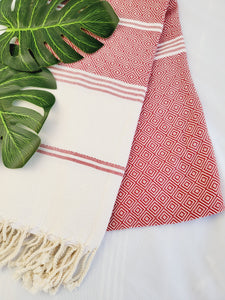 Beach/Bath Sand Free Towels-Easy Carry Quick Dry Thin Towel- Burgundy