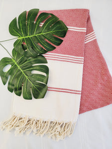 Beach/Bath Sand Free Towels-Easy Carry Quick Dry Thin Towel- Burgundy