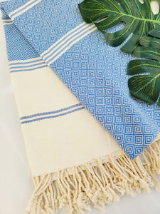 Beach/Bath Sand Free Towels-Easy Carry Quick Dry Thin Towel-Blue