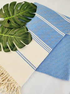 Beach/Bath Sand Free Towels-Easy Carry Quick Dry Thin Towel-Blue