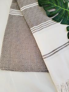 Beach/Bath Sand Free Towels-Easy Carry Quick Dry Thin Towel-Dark Beige