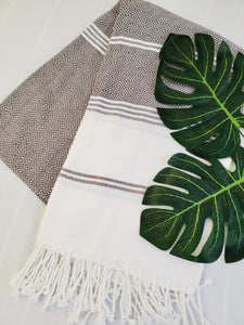 Beach/Bath Sand Free Towels-Easy Carry Quick Dry Thin Towel- Brown