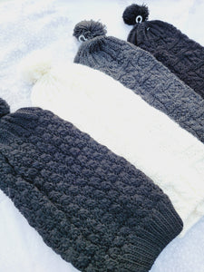 Beanie, Long Winter Hat with Ponpon