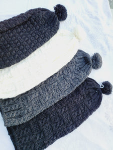 Beanie, Long Winter Hat with Ponpon