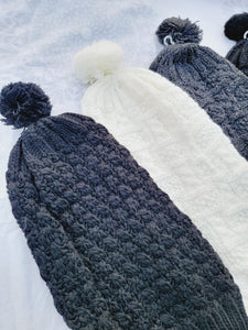 Beanie, Long Winter Hat with Ponpon