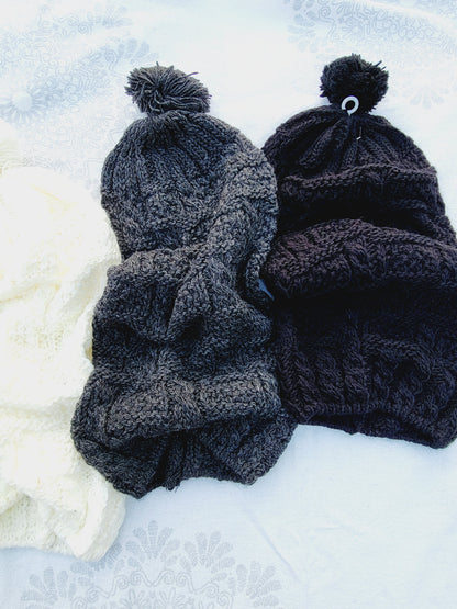 Gorro, Gorro Largo de Invierno con Ponpon