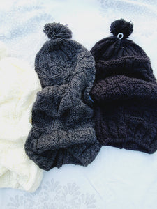 Beanie, Long Winter Hat with Ponpon