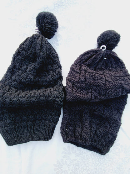 Gorro, Gorro Largo de Invierno con Ponpon
