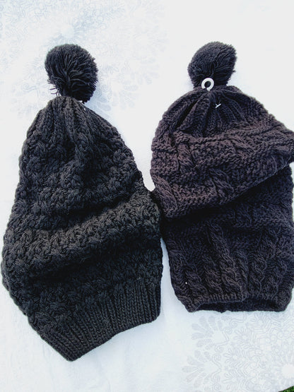 Gorro, Gorro Largo de Invierno con Ponpon