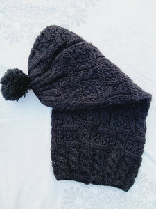 Beanie, Long Winter Hat with Ponpon