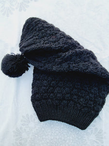Beanie, Long Winter Hat with Ponpon