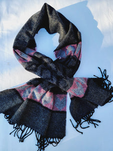 Scarf, Shawl, Extra Soft Unisex Head Cover - Gray/Blush