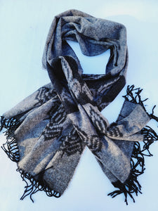 Scarf, Shawl, Extra Soft Unisex Head Cover - Black/Cream