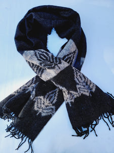 Scarf, Shawl, Extra Soft Unisex Head Cover - Black/Cream