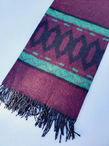 Bufanda, Chal, Cobertor De Cabeza Unisex Extra Suave - Cereza/Negro