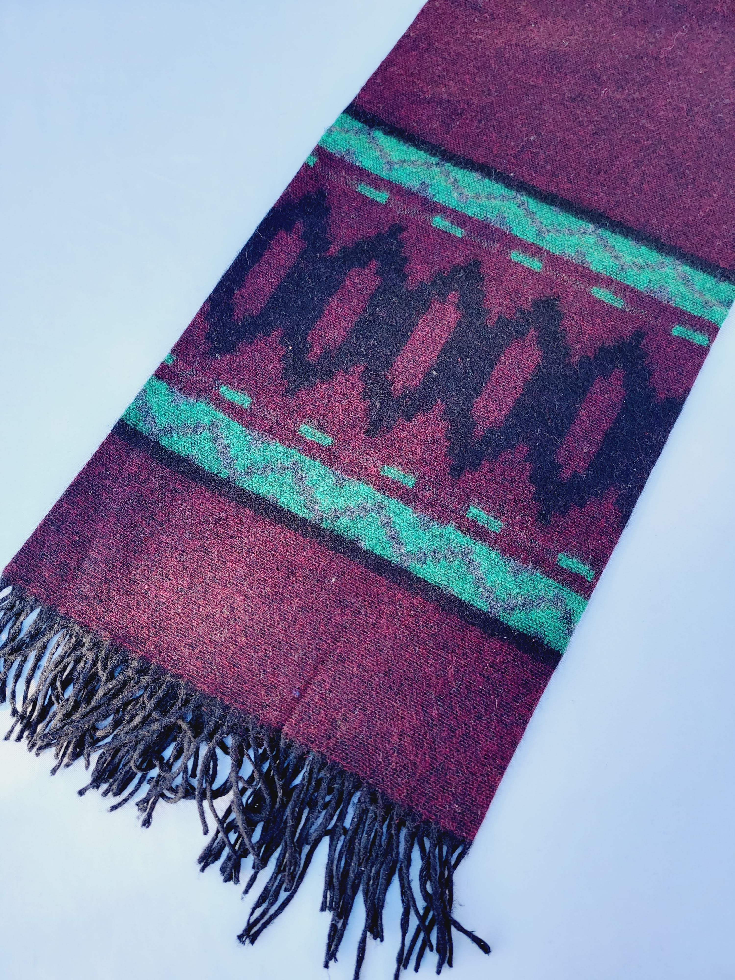 Scarf, Shawl, Extra Soft Unisex Head Cover - Cherry/Black