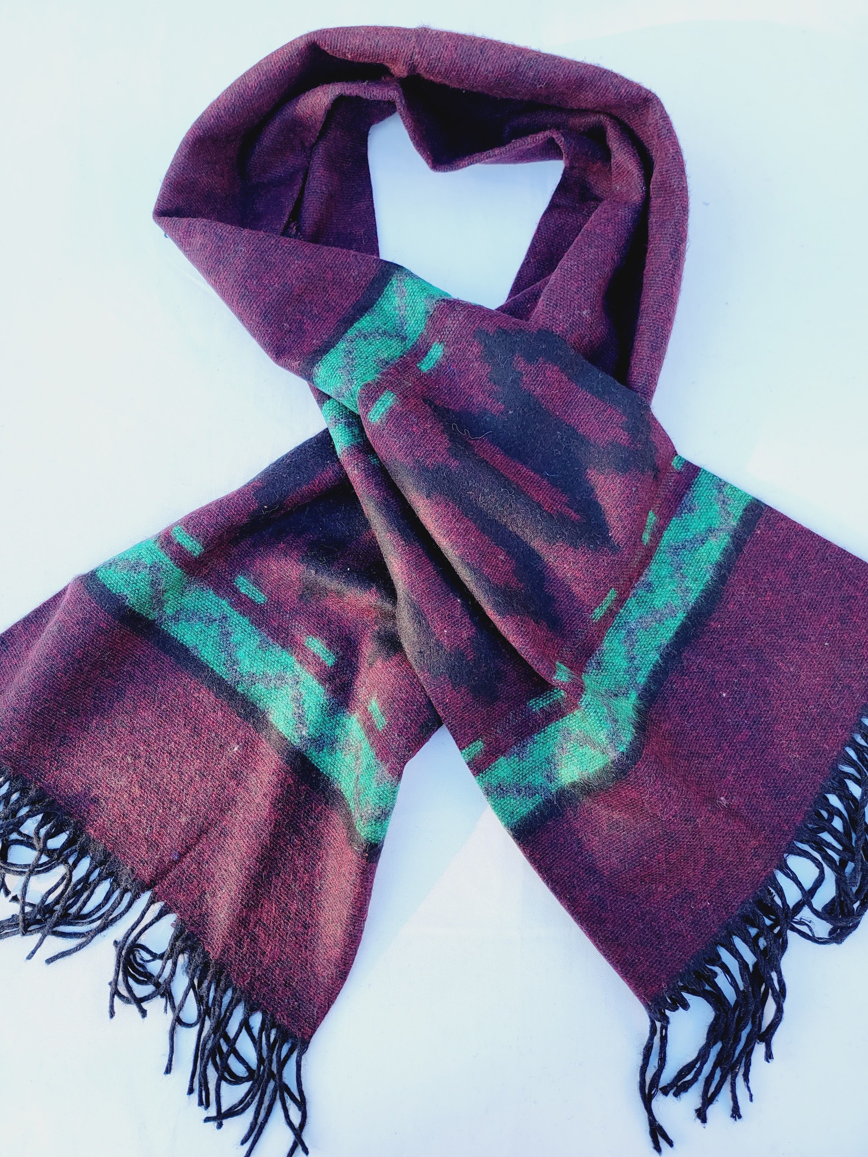 Scarf, Shawl, Extra Soft Unisex Head Cover - Cherry/Black