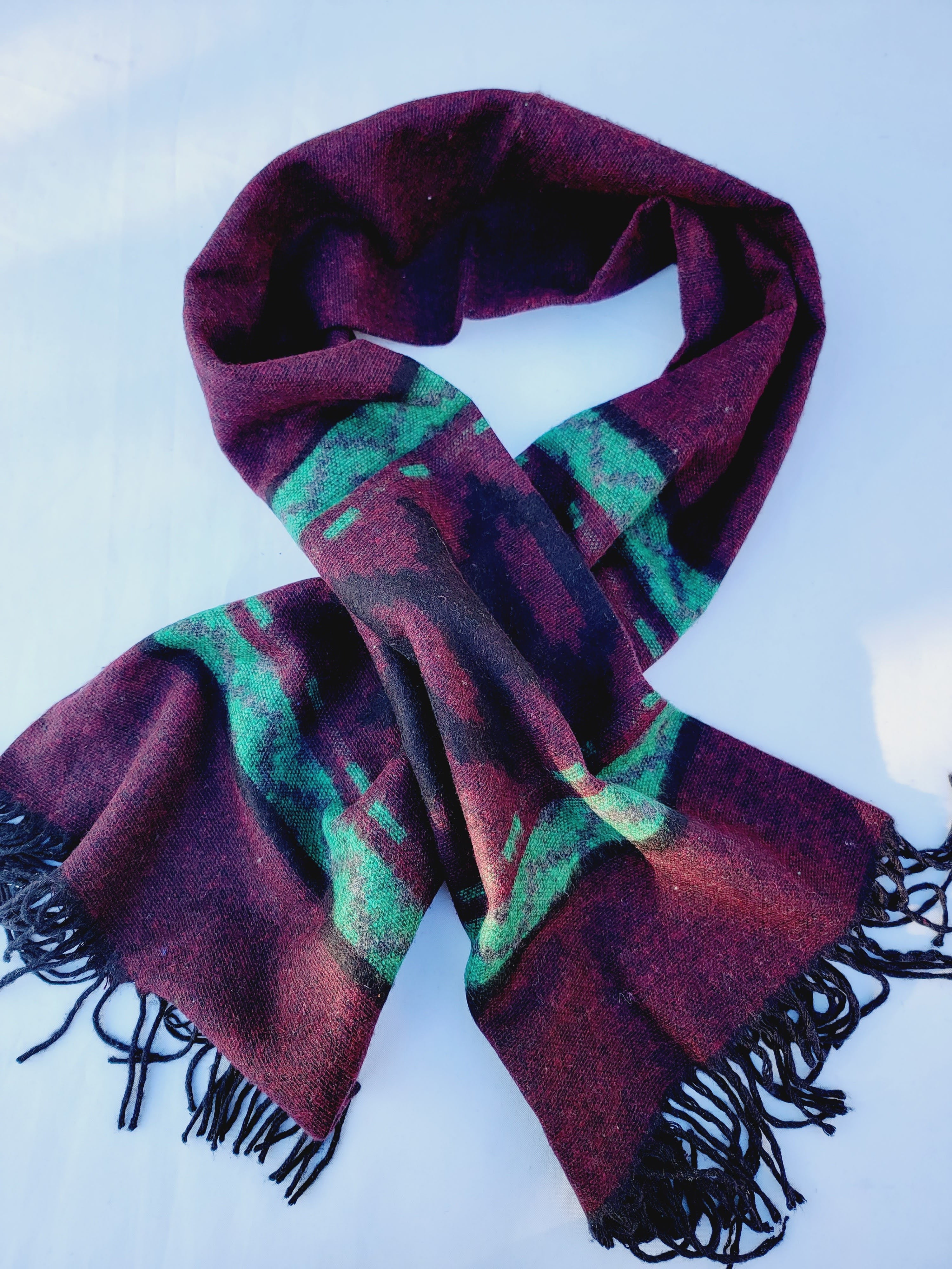 Scarf, Shawl, Extra Soft Unisex Head Cover - Cherry/Black