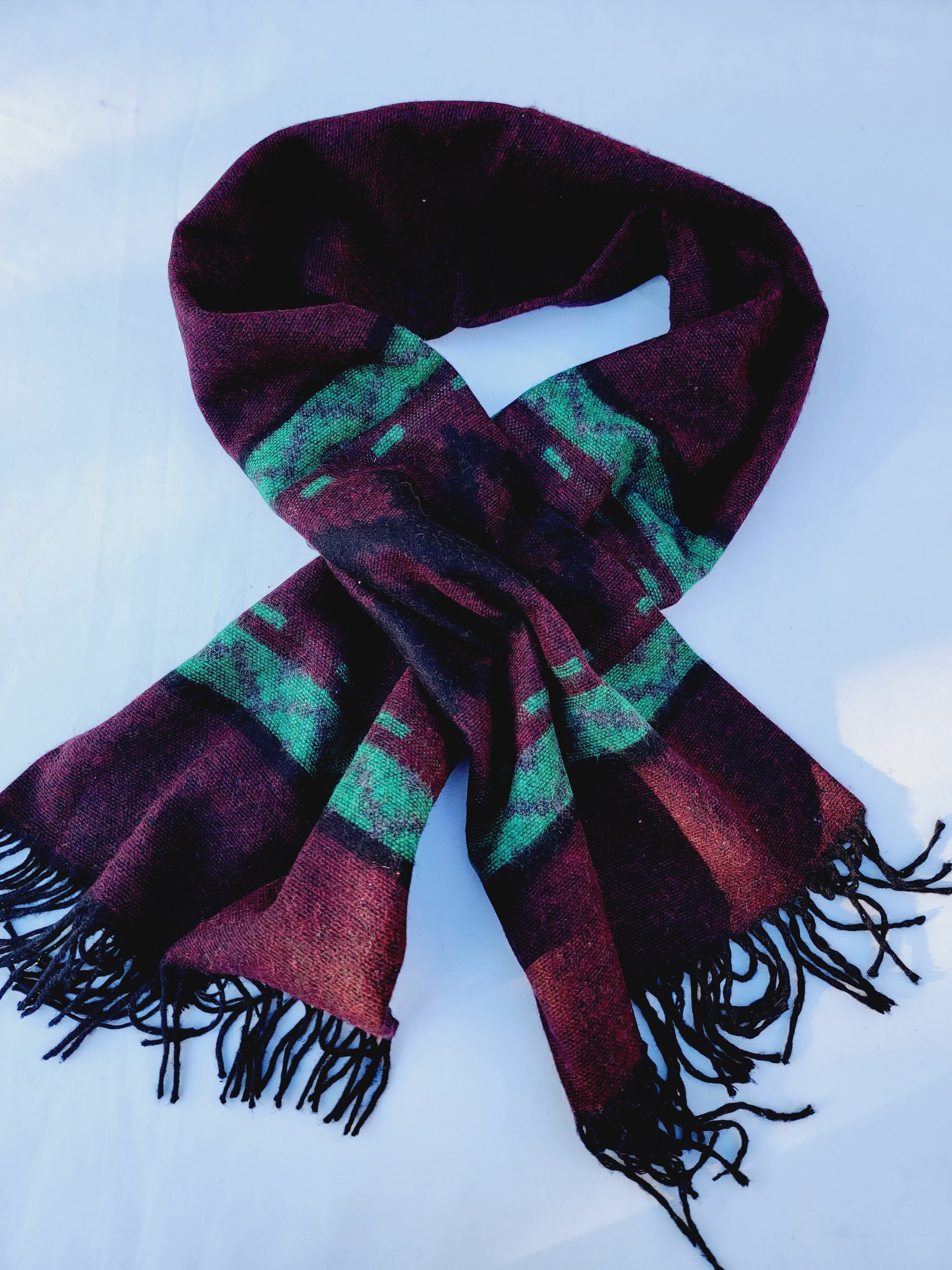 Scarf, Shawl, Extra Soft Unisex Head Cover - Cherry/Black