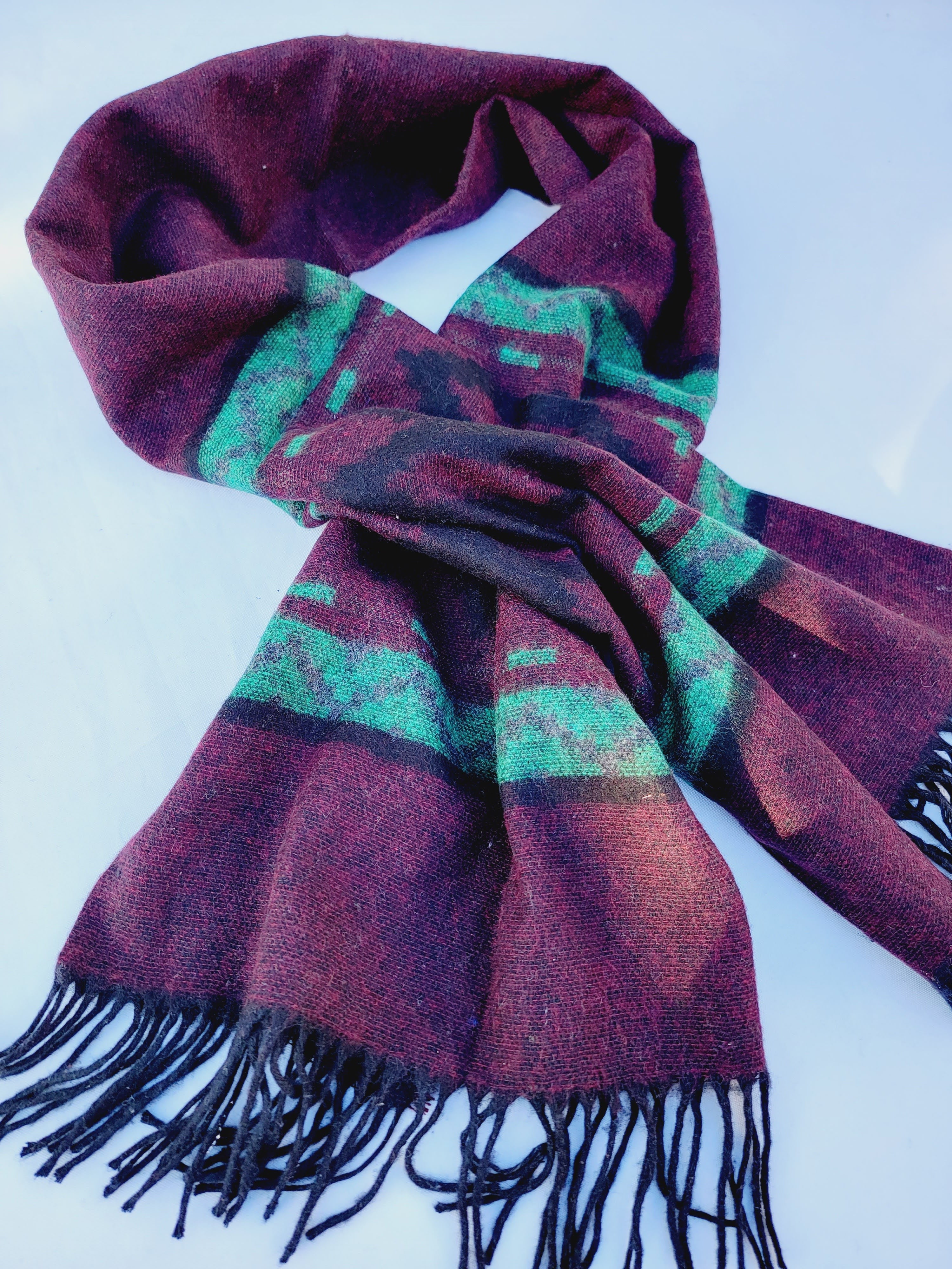 Scarf, Shawl, Extra Soft Unisex Head Cover - Cherry/Black