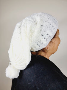 Beanie, Long Winter Hat with Ponpon