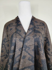 Poncho Shawl, Extra soft - Reversible Brown/Black