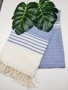 Turkish Towel - Easy Carry Quick Dry Throw - Navy