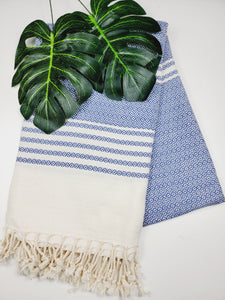 Turkish Towel - Easy Carry Quick Dry Throw - Navy