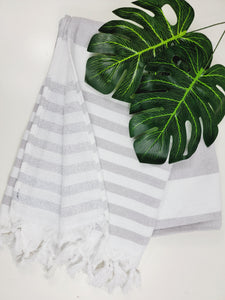 One sided Terry Towel - Sand free beach and Bath towel- Gray