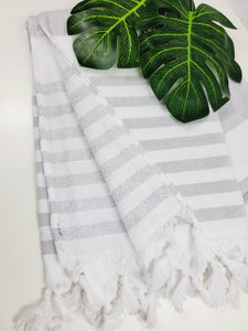 One sided Terry Towel - Sand free beach and Bath towel- Gray