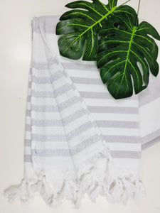 One sided Terry Towel - Sand free beach and Bath towel- Gray