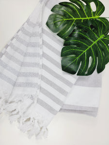 One sided Terry Towel - Sand free beach and Bath towel- Gray