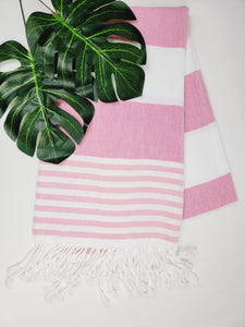 Beach/Bath Turkish Towel Easy carry Quick Dry - Pink