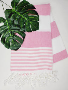 Beach towel, Pink Stripe beach towel, turkish towel