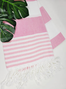 Beach/Bath Turkish Towel Easy carry Quick Dry - Pink