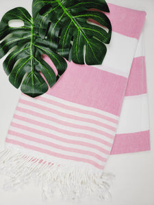 Beach/Bath Turkish Towel Easy carry Quick Dry - Pink