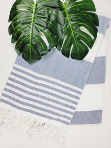 Beach/Bath Turkish Towel Easy carry Quick Dry - Navy