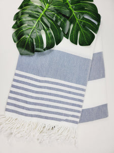 Beach/Bath Turkish Towel Easy carry Quick Dry - Navy