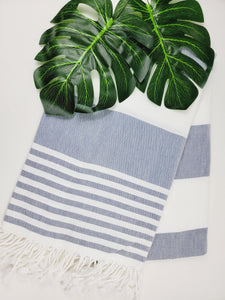 Beach/Bath Turkish Towel Easy carry Quick Dry - Navy