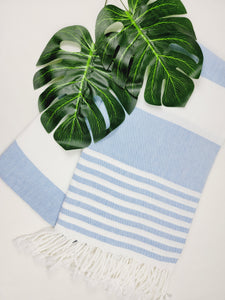 Beach/Bath Turkish Towel Easy carry Quick Dry - Blue